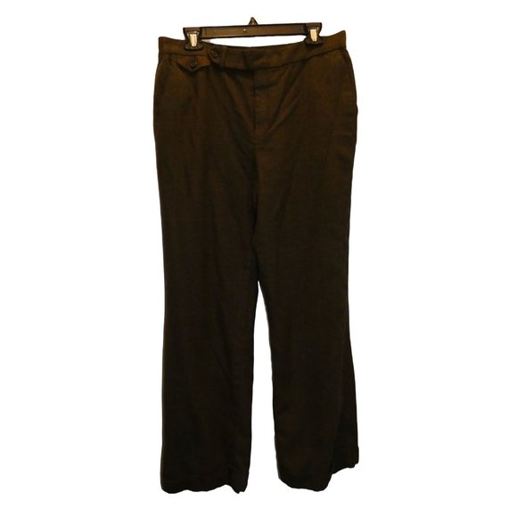 Women's Wool Green Slacks, Ralph Lauren, 14 Petite - Picture 1 of 5